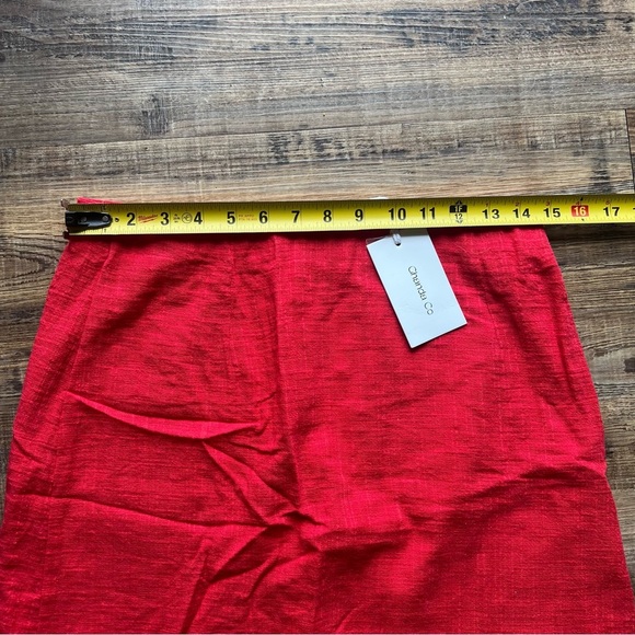 Ghanda Cotton Red Skirt Womens Size 10 Frill Hem Mini Lined Summer NWT - Picture 3 of 6